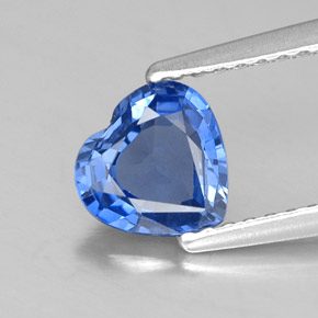 1.05 ct Blue Sapphire Gemstone, Sapphire Gem in Heart Facet Shape for Sale.