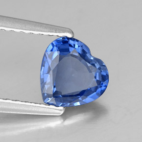 1.05 ct Blue Sapphire Stone, Natural Sapphire in Heart Facet Shape for Sale