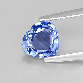 1.15 ct Blue Sapphire Gemstone, Sapphire Gem in Heart Facet Shape for Sale.