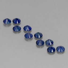 Sapphire Gemstone in 3 mm (calibrated) Size for Sale, Sapphire Stone in Deep Blue Color