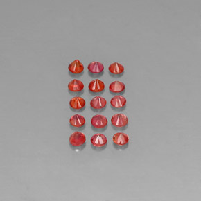 Sapphire Gemstone in 2.7 mm Size for Sale, Sapphire Stone in Red Orange Color