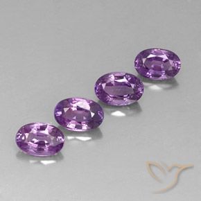 2.61 ctw Violet Sapphire Stones, Natural Sapphire in Oval Facet Shape for Sale