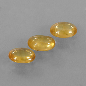 Sapphire Gemstone in 6.3 x 4.5 mm Size for Sale, Sapphire Stone in Yellow Golden Color