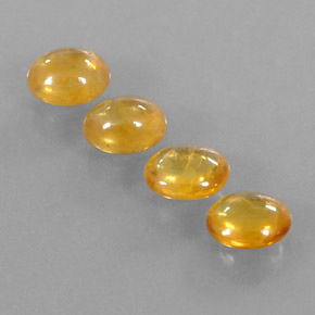 3.17 ctw Yellow Sapphire Stones, Natural Sapphire in Oval Cabochon Shape for Sale