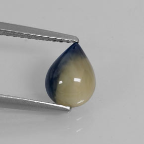 1.66 ct Bi-color Sapphire Gemstone, Sapphire Gem in Pear Cabochon Shape for Sale.