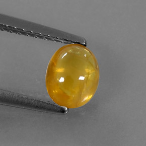 0.97 ct Yellow Sapphire Gemstone, Sapphire Gem in Oval Cabochon Shape for Sale.