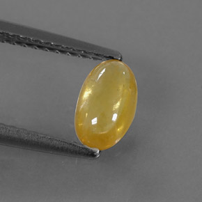 0.85 ct Yellow Sapphire Gemstone, Sapphire Gem in Oval Cabochon Shape for Sale.