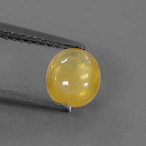 1.09 ct Yellow Sapphire Gemstone, Sapphire Gem in Oval Cabochon Shape for Sale.