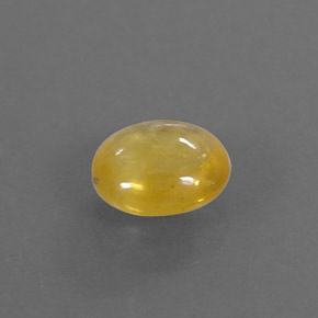 1.09 ct Yellow Sapphire Stone, Natural Sapphire in Oval Cabochon Shape for Sale