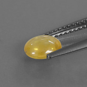 Sapphire Gemstone in 6.7 x 5.7 mm Size for Sale, Sapphire Stone in Yellow Golden Color