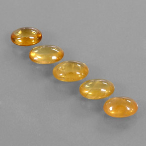 4.12 ct Yellow Sapphire Gemstone, Sapphire Gem in Oval Cabochon Shape for Sale.