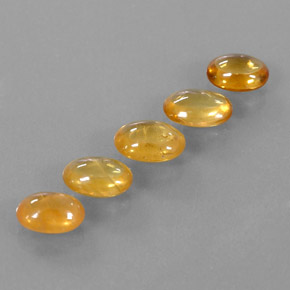 4.12 ct Yellow Sapphire Stone, Natural Sapphire in Oval Cabochon Shape for Sale