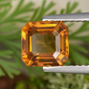 2.08 ct Orange Sapphire Stone, Natural Sapphire in Octagon Step Cut Shape for Sale