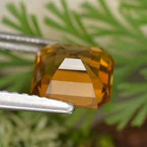 Sapphire Gemstone in 6.9 x 6.6 mm Size for Sale, Sapphire Stone in Yellow Orange Color