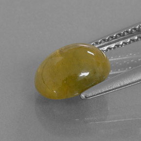 Sapphire Gemstone in 7.9 x 6.4 mm Size for Sale, Sapphire Stone in Greenish Yellow Color