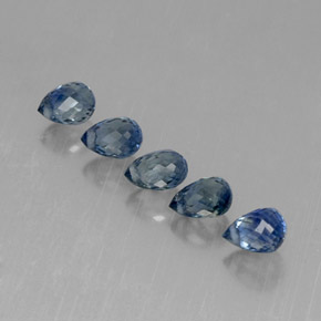2.48 ct Blue Sapphire Stone, Natural Sapphire in Briolette with Hole Shape for Sale