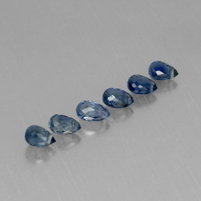 1.96 ct Blue Sapphire Gemstone, Sapphire Gem in Briolette with Hole Shape for Sale.