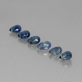 1.96 ct Blue Sapphire Stone, Natural Sapphire in Briolette with Hole Shape for Sale