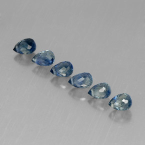 2.35 ct Blue Sapphire Stone, Natural Sapphire in Briolette with Hole Shape for Sale