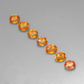 1.46 ctw Orange Sapphire Gemstones, Sapphire Gems in Oval Facet Shape for Sale.