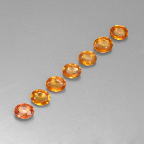 1.46 ctw Orange Sapphire Stones, Natural Sapphire in Oval Facet Shape for Sale
