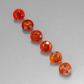 2.29 ct Orange Sapphire Gemstone, Sapphire Gem in Round Facet Shape for Sale.
