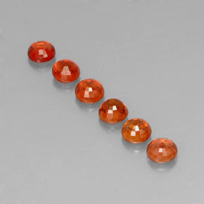 Sapphire Gemstone in 4 mm (calibrated) Size for Sale, Sapphire Stone in Red Orange Color