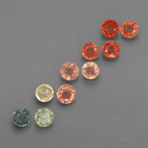 1.01 ct Multicolor Sapphire Gemstone, Sapphire Gem in Round Facet Shape for Sale.