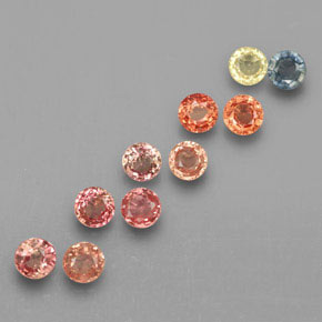1.06 ct Multicolor Sapphire Stone, Natural Sapphire in Round Facet Shape for Sale