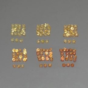 Sapphire Gemstone in 1.4 mm Size for Sale, Sapphire Stone in Yellow Orange Color