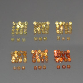 Sapphire Gemstone in 1.3 mm Size for Sale, Sapphire Stone in Yellow Orange Color