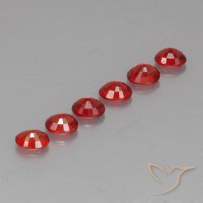 Sapphire Gemstones in 4.6 x 3.6 mm Size for Sale, Sapphire Stones in Bright Red Color