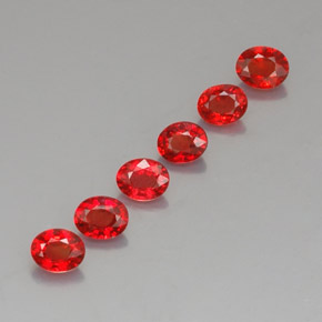 Bright Red Сапфир Камень - 0.4ct Фасетный Овал (ID: 324576)