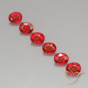 2.17 ctw Red Sapphire Stones, Natural Sapphire in Oval Facet Shape for Sale