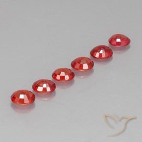 Sapphire Gemstones in 4.6 x 3.7 mm Size for Sale, Sapphire Stones in Bright Red Color