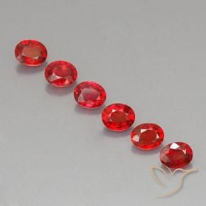 1.85 ctw Red Sapphire Stones, Natural Sapphire in Oval Facet Shape for Sale