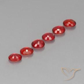 Sapphire Gemstones in 4.4 x 3.6 mm Size for Sale, Sapphire Stones in Bright Red Color