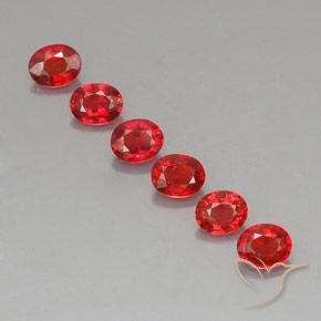 2.10 ctw Red Sapphire Stones, Natural Sapphire in Oval Facet Shape for Sale