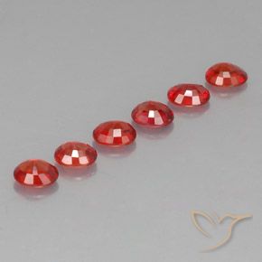 Sapphire Gemstones in 4.6 x 3.7 mm Size for Sale, Sapphire Stones in Bright Red Color