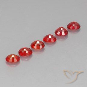 Sapphire Gemstones in 4.5 x 3.6 mm Size for Sale, Sapphire Stones in Bright Red Color