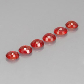 Sapphire Gemstone in 4.5 x 3.6 mm Size for Sale, Sapphire Stone in Red Orange Color