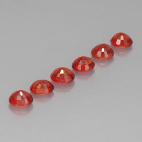 Sapphire Gemstone in 4.6 x 3.8 mm Size for Sale, Sapphire Stone in Red Orange Color