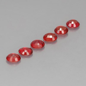 Sapphire Gemstone in 4.6 x 3.8 mm Size for Sale, Sapphire Stone in Red Orange Color
