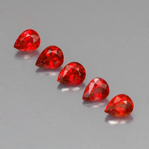 Bright Red Сапфир Камень - 0.3ct Фасетная Груша (ID: 324781)