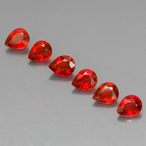 1.69 ctw Red Sapphire Gemstones, Sapphire Gems in Pear Facet Shape for Sale.