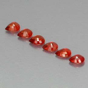 Sapphire Gemstones in 4.5 x 3.6 mm Size for Sale, Sapphire Stones in Bright Red Color