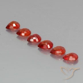 Sapphire Gemstones in 4.6 x 3.8 mm Size for Sale, Sapphire Stones in Bright Red Color