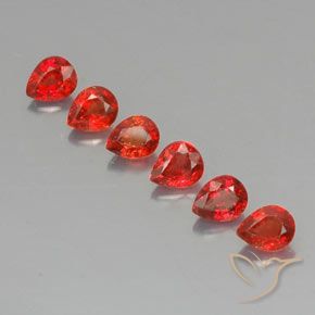 Bright Red Сапфир Камень - 0.3ct Фасетная Груша (ID: 324791)