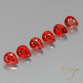 2.40 ctw Red Sapphire Stones, Natural Sapphire in Pear Facet Shape for Sale