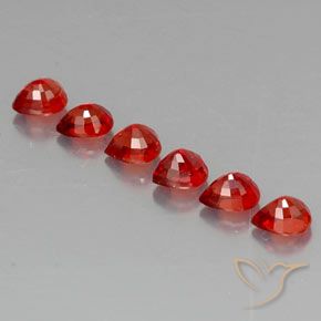 Sapphire Gemstones in 4.6 x 3.7 mm Size for Sale, Sapphire Stones in Bright Red Color